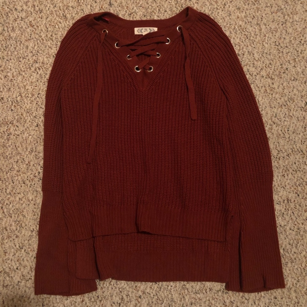 Lace Up Sweater